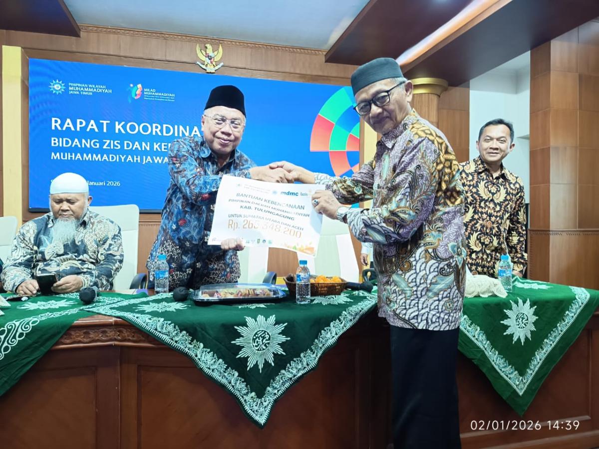 PD Muhammadiyah Tulungagung Serahkan Bantuan Kemanusiaan untuk Sumatra Utara dan Aceh Lewat PWM Jatim